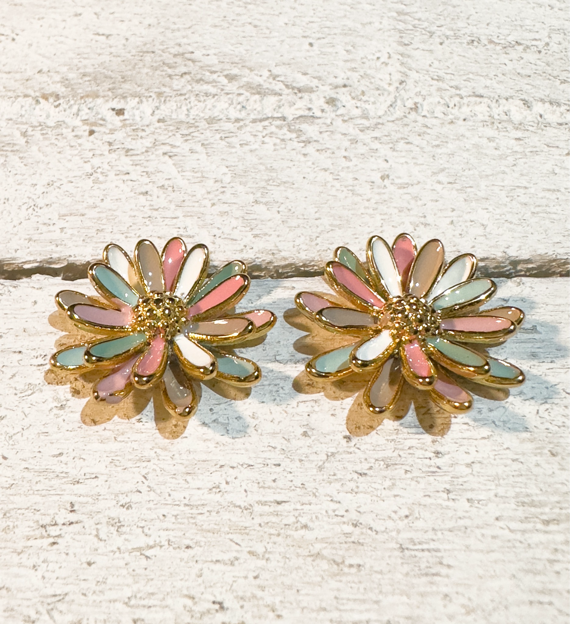 Pendientes flor esmalte colores