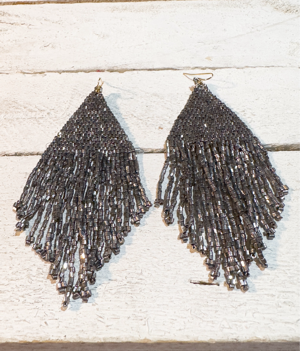 Pendientes miyuki XL gris