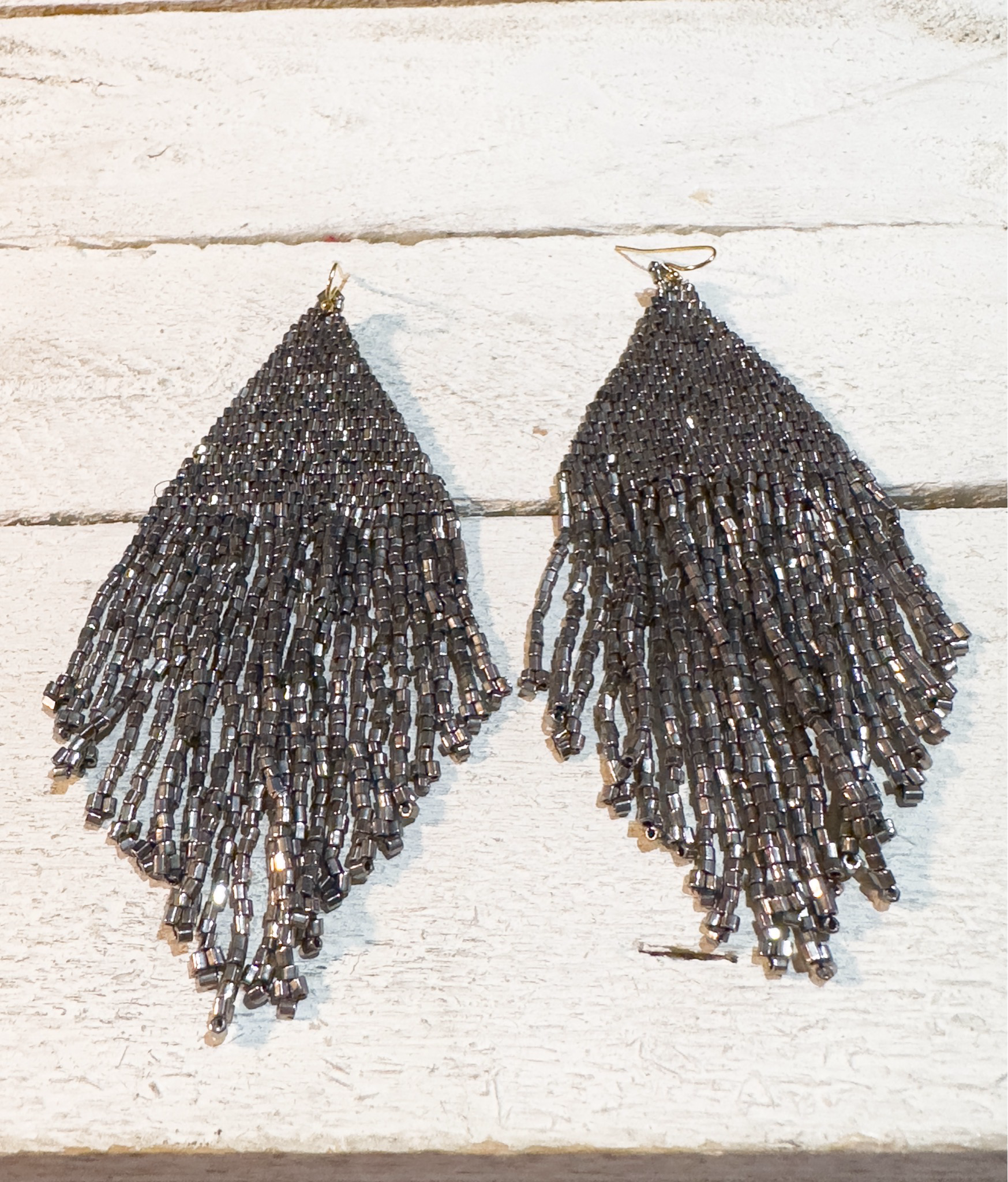 Pendientes miyuki XL gris