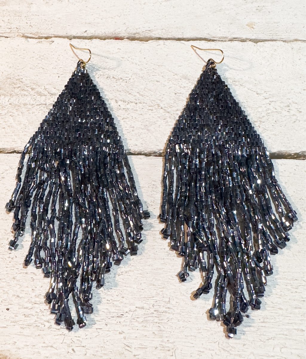 Pendientes miyuki XL gris plomo