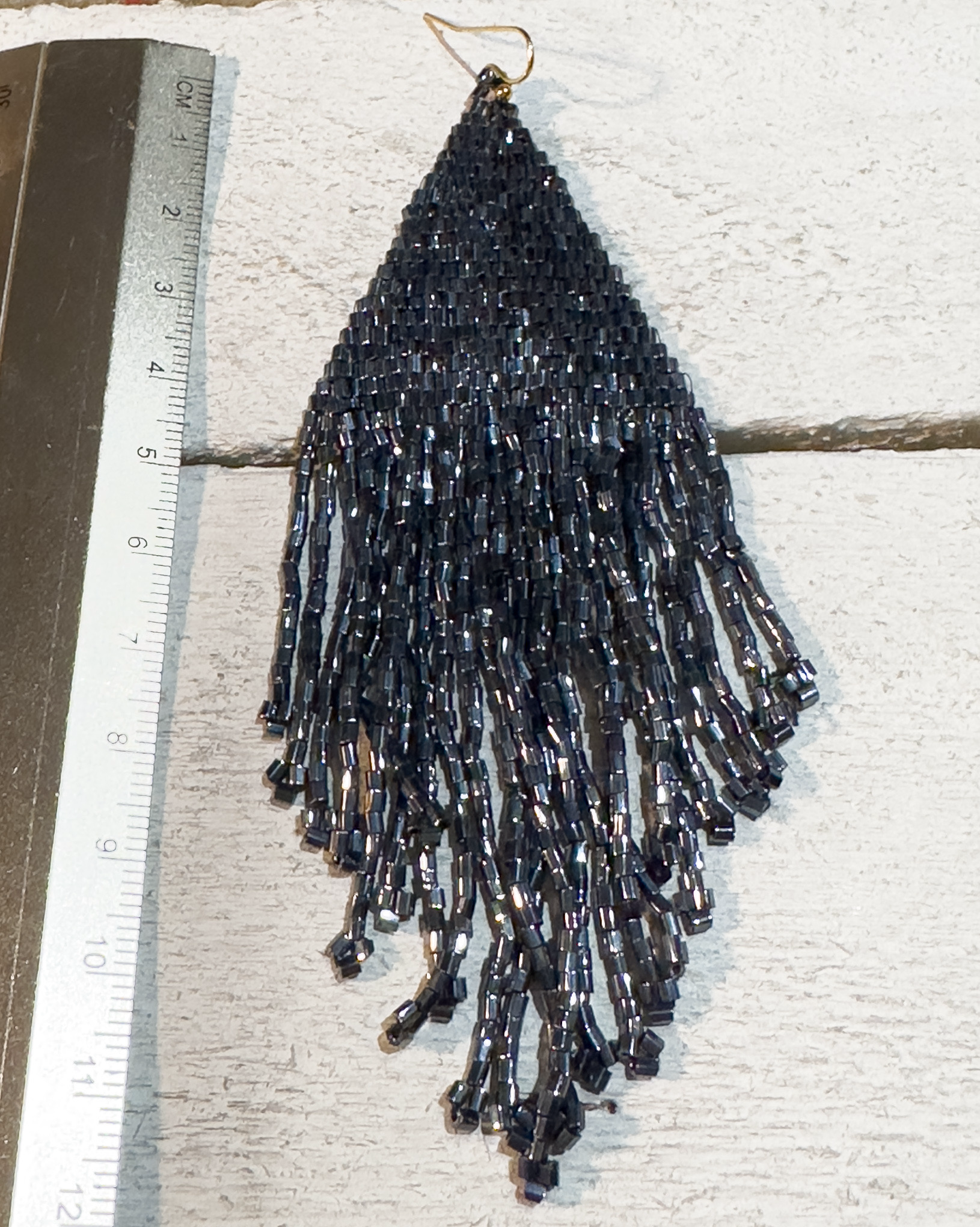 Pendientes miyuki XL gris plomo