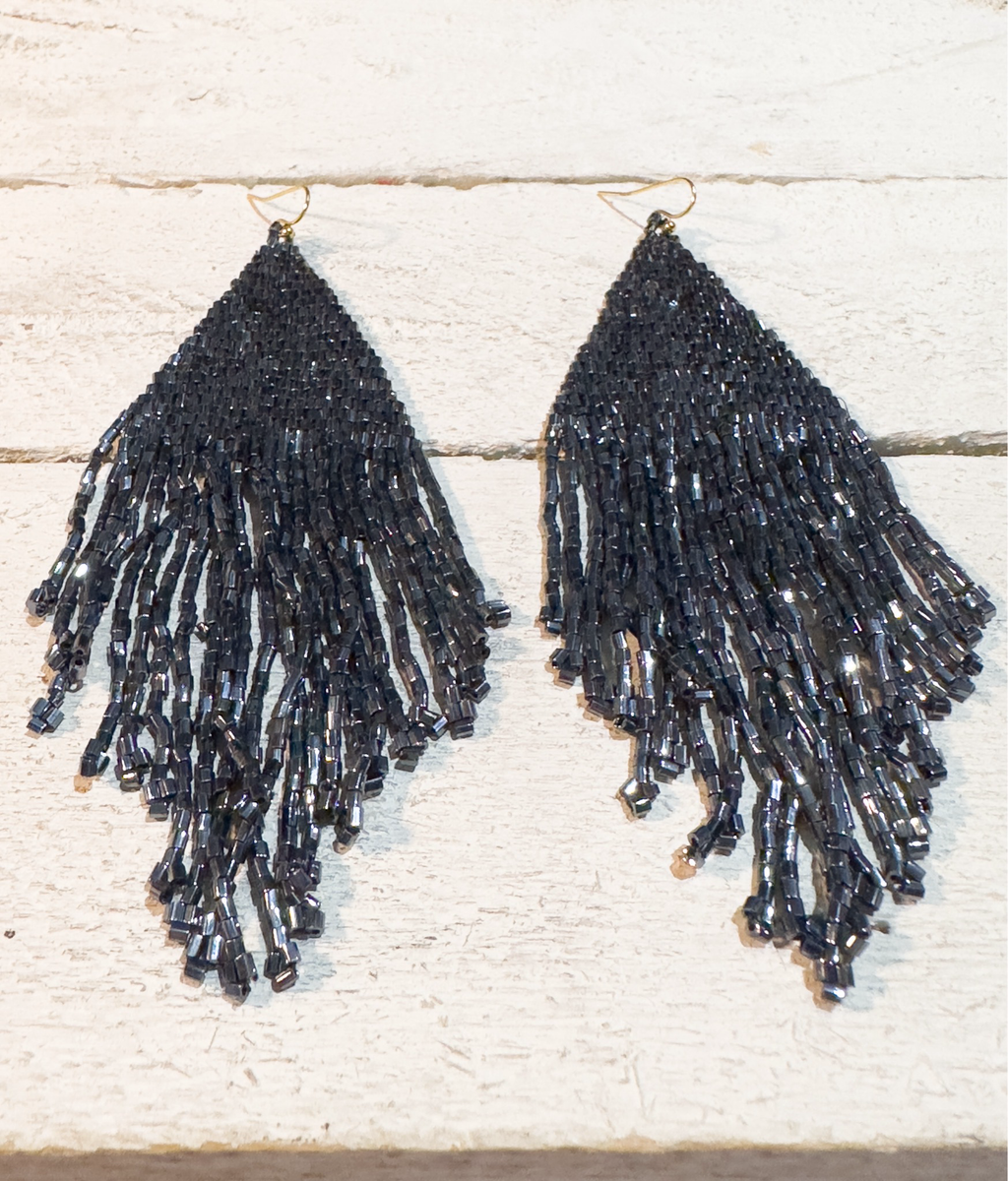 Pendientes miyuki XL gris plomo