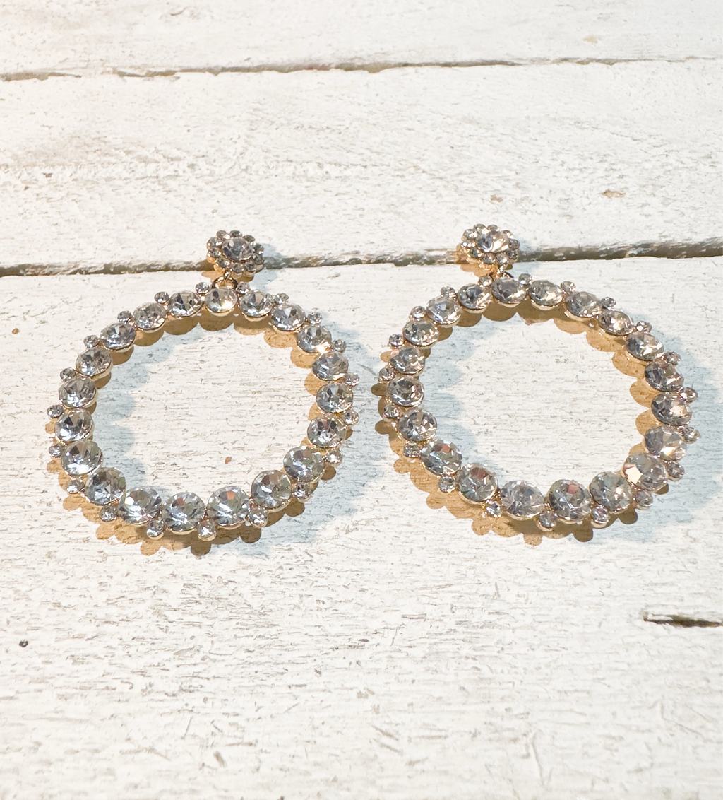 Pendientes aros cristales fiesta