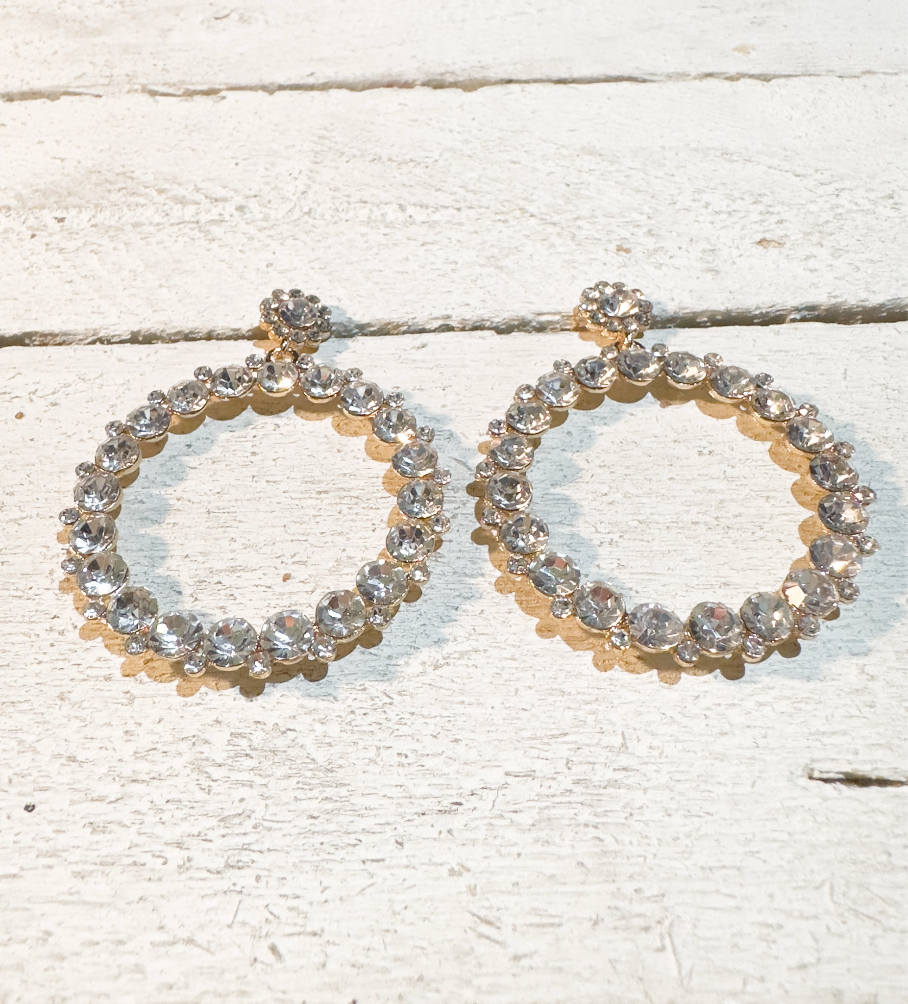 Pendientes aros cristales fiesta