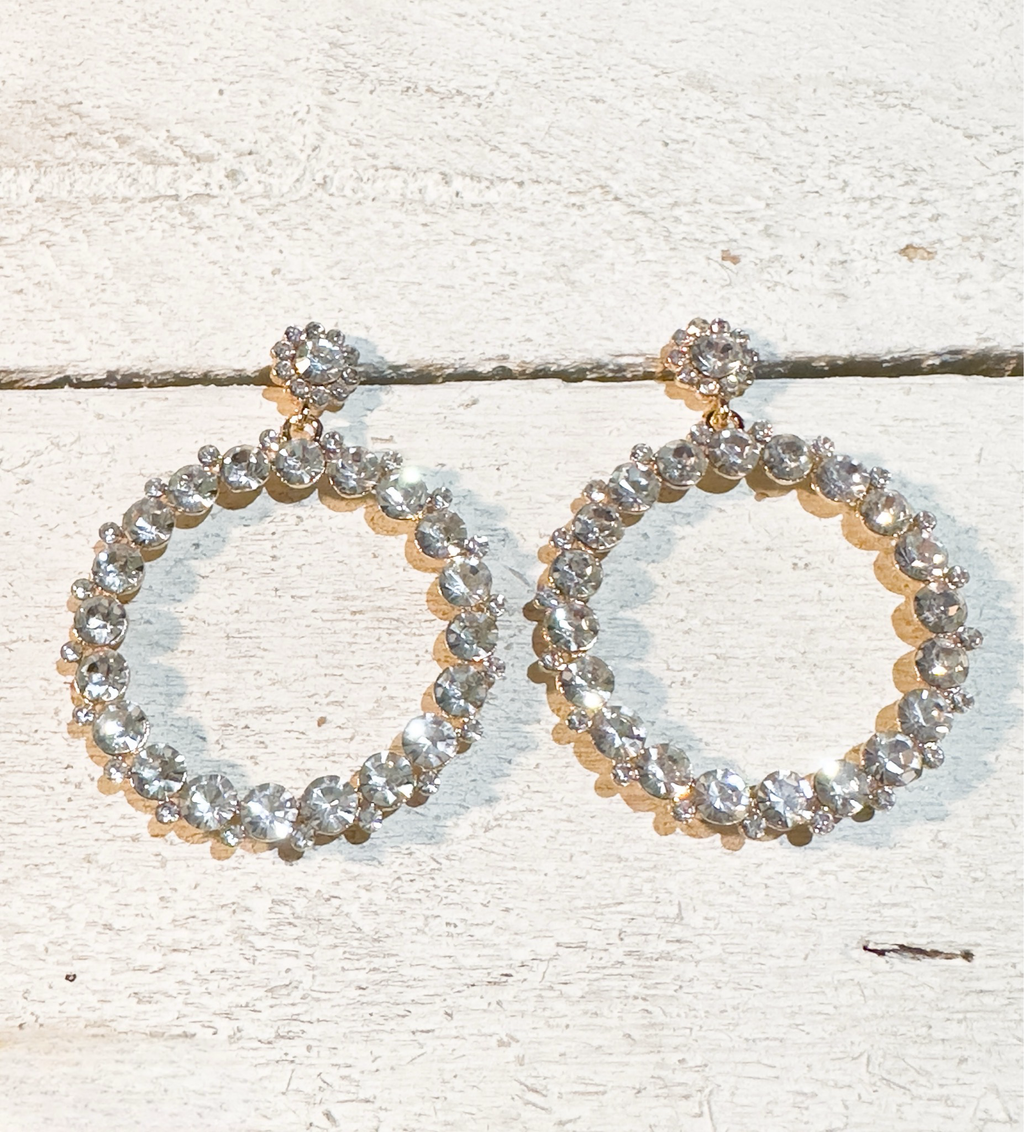 Pendientes aros cristales fiesta