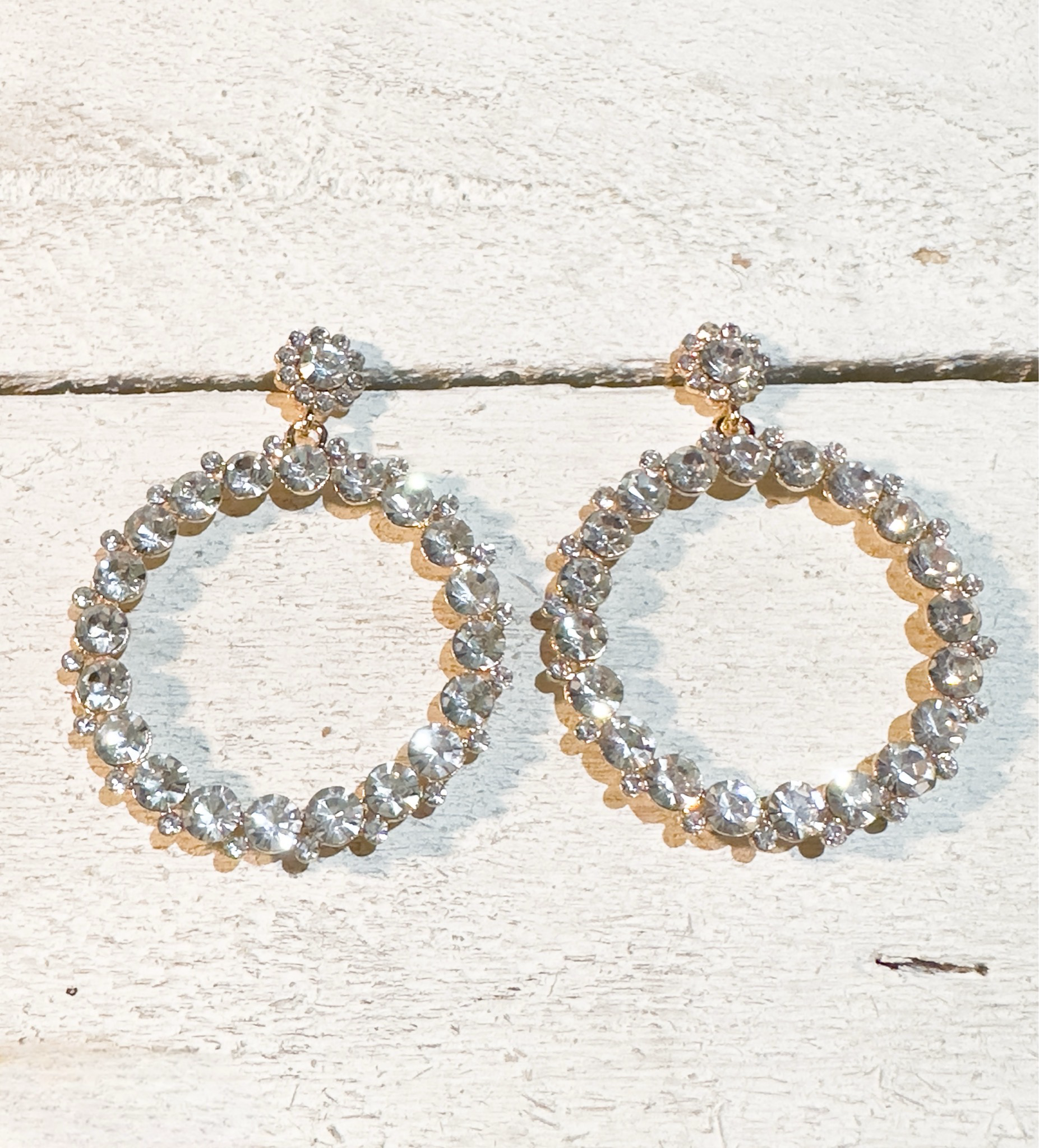 Pendientes aros cristales fiesta