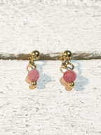 Pendientes bolita rosa