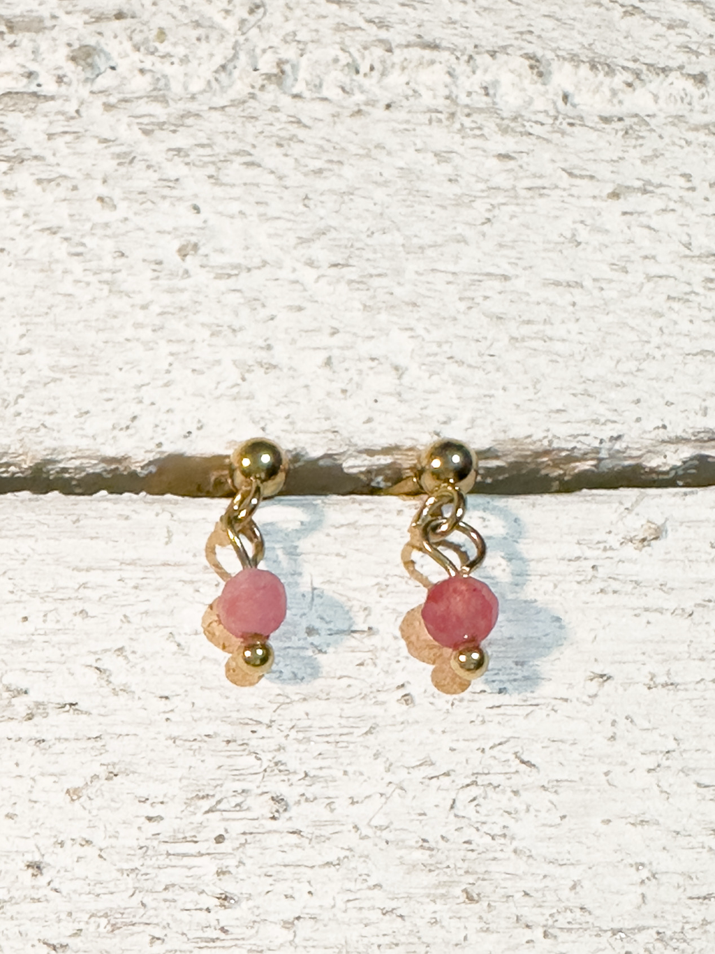 Pendientes bolita rosa