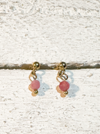 Pendientes bolita rosa