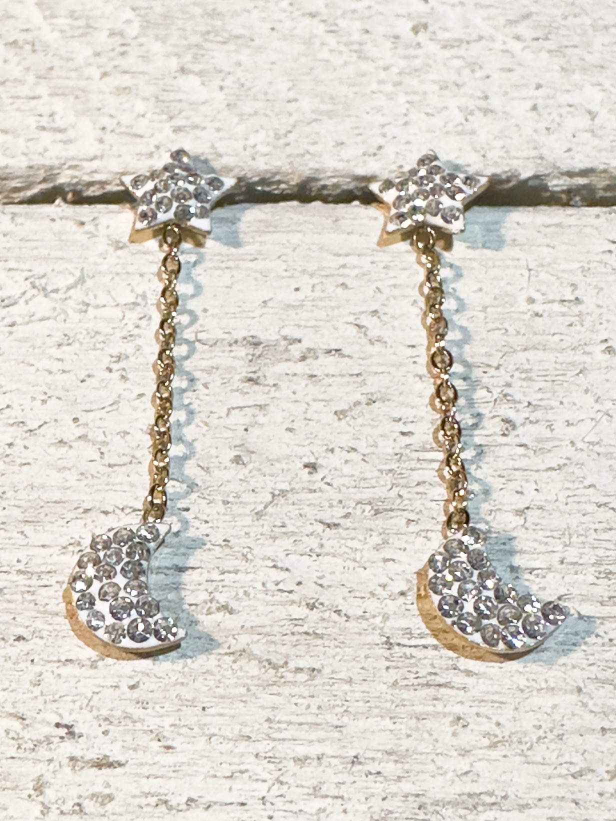 Pendientes estrella y luna estras