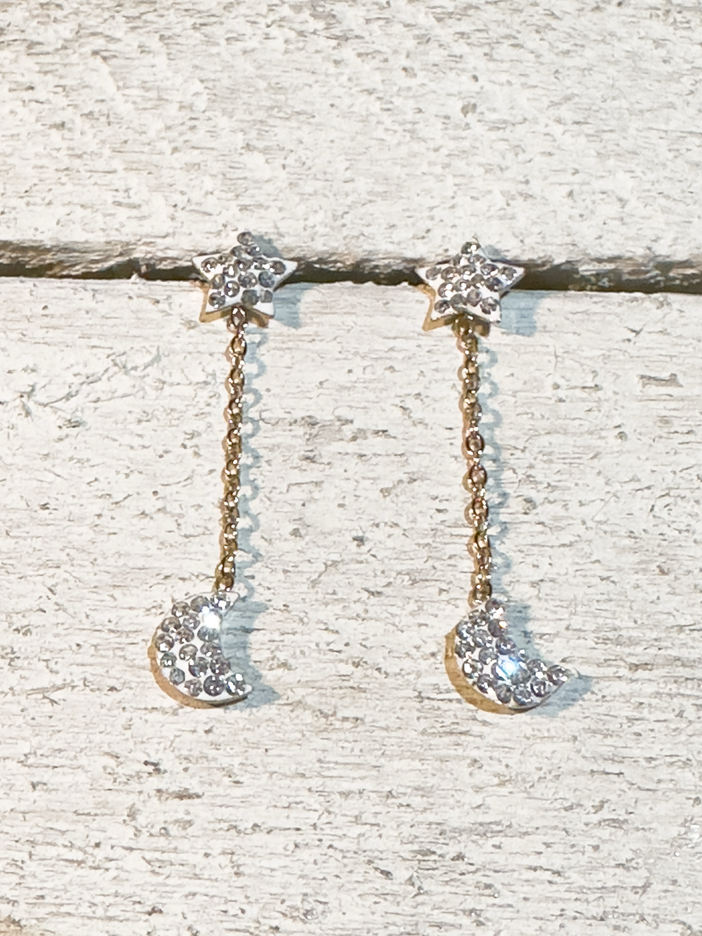 Pendientes estrella y luna estras