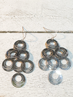 Pendientes cascada movimiento plateado
