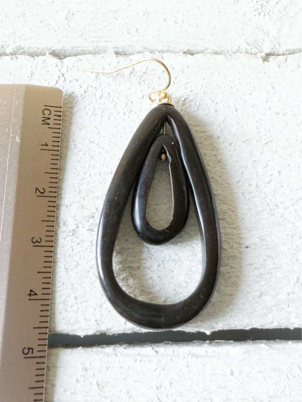 Pendientes gota doble negros