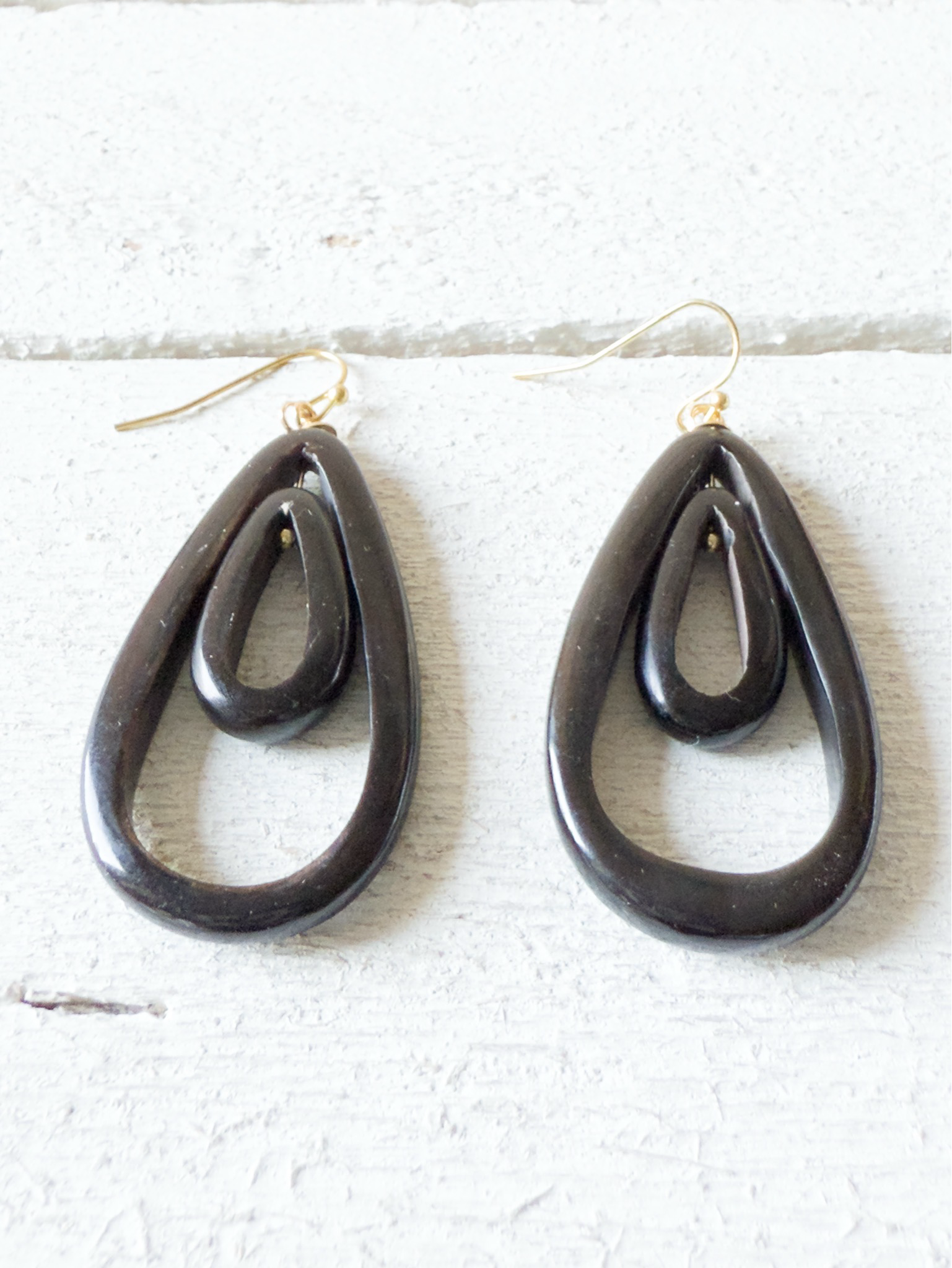 Pendientes gota doble negros
