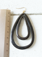 Pendientes gota doble negros grande