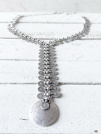 Gargantilla collar tribal monedas plateado