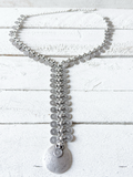 Gargantilla collar tribal monedas plateado