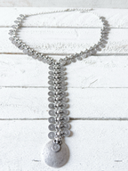 Gargantilla collar tribal monedas plateado