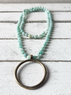 Collar aro étnico piedra agua