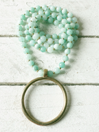 Collar aro étnico piedra agua