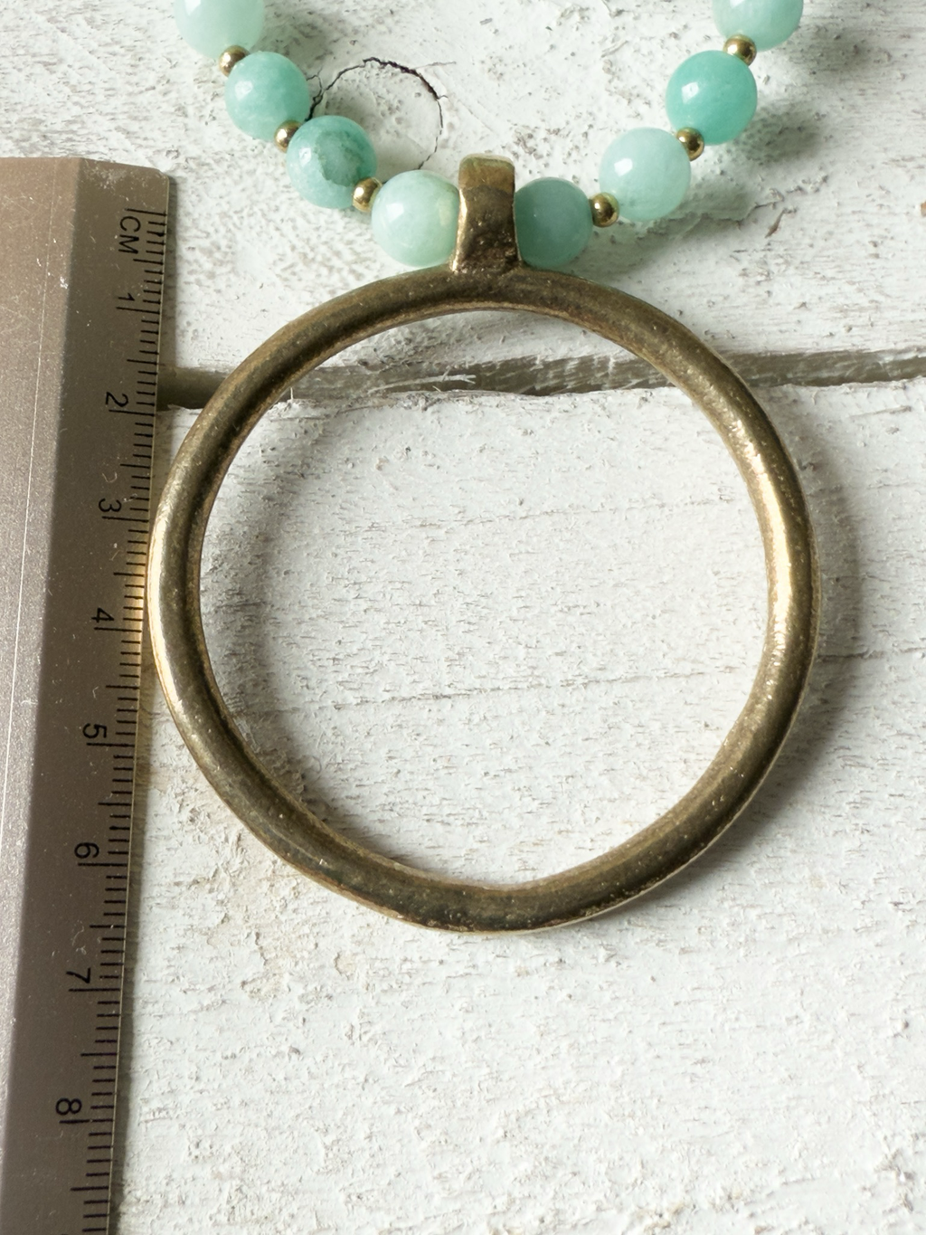 Collar aro étnico piedra agua