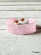 Pulsera miyuki cristales rosa cascabel 2cm