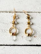 Pendientes doble cristal aro