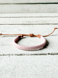 Pulsera cuero plano rosa