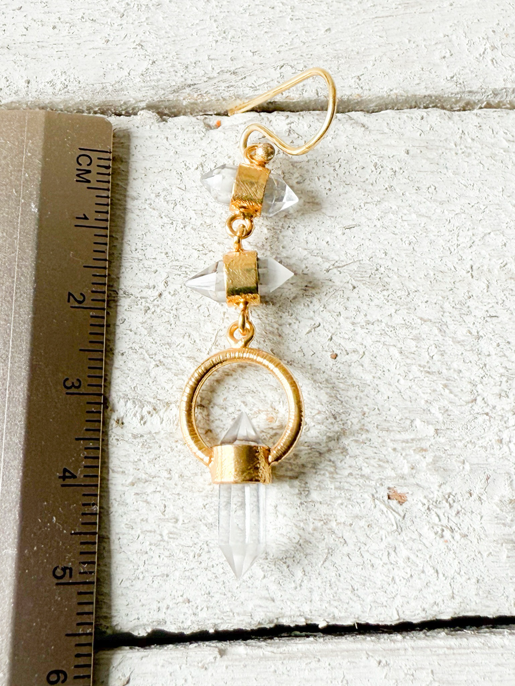 Pendientes doble cristal aro