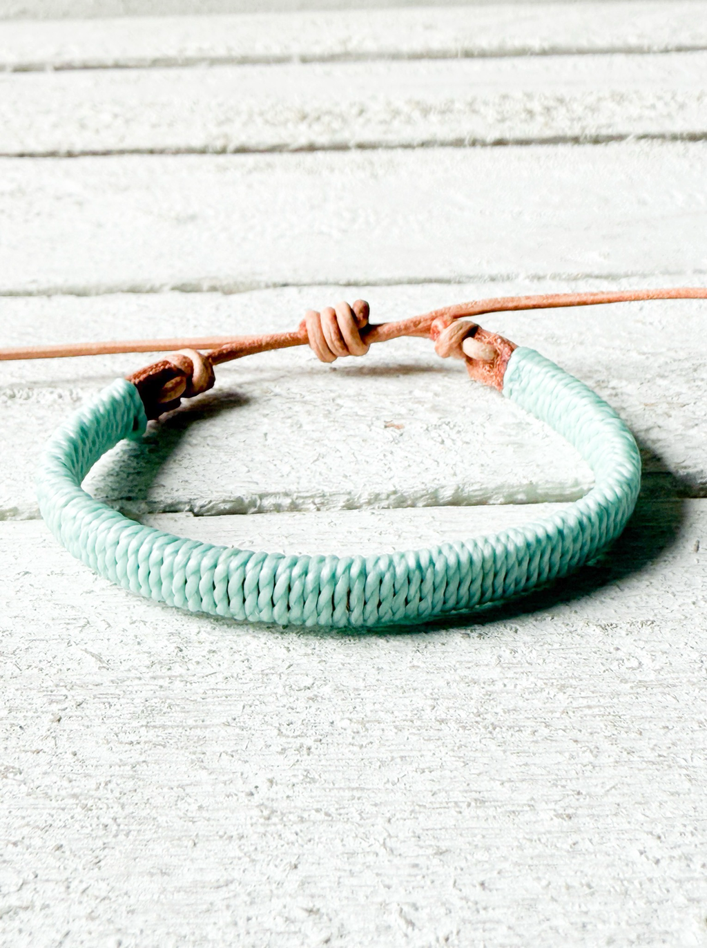Pulsera cuero plano agua