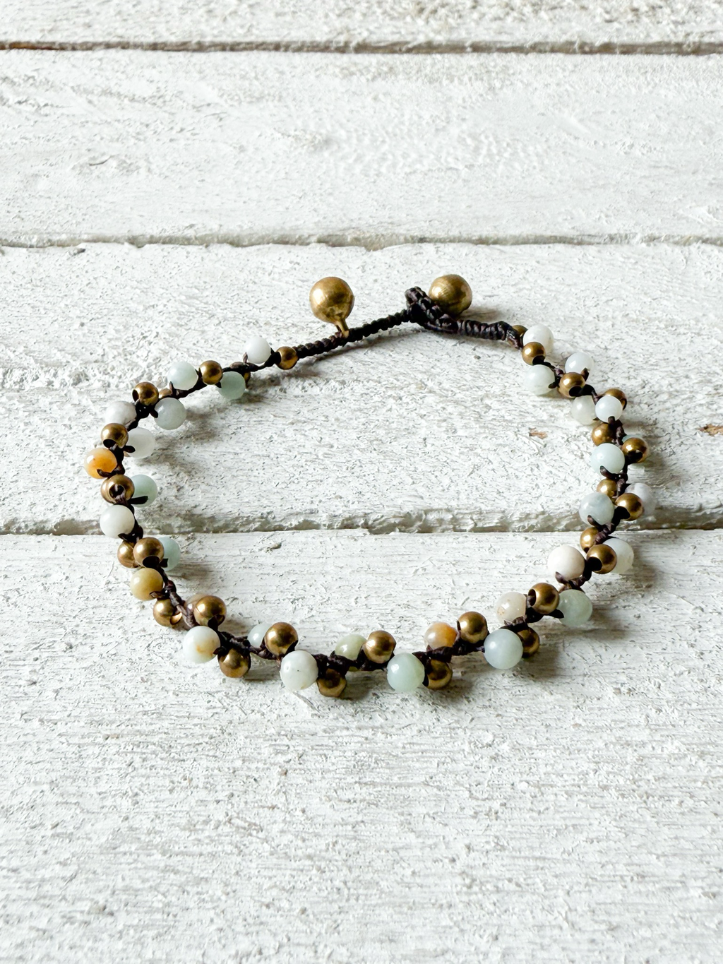 Pulsera nudos aguamarina