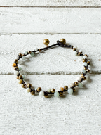 Pulsera nudos aguamarina