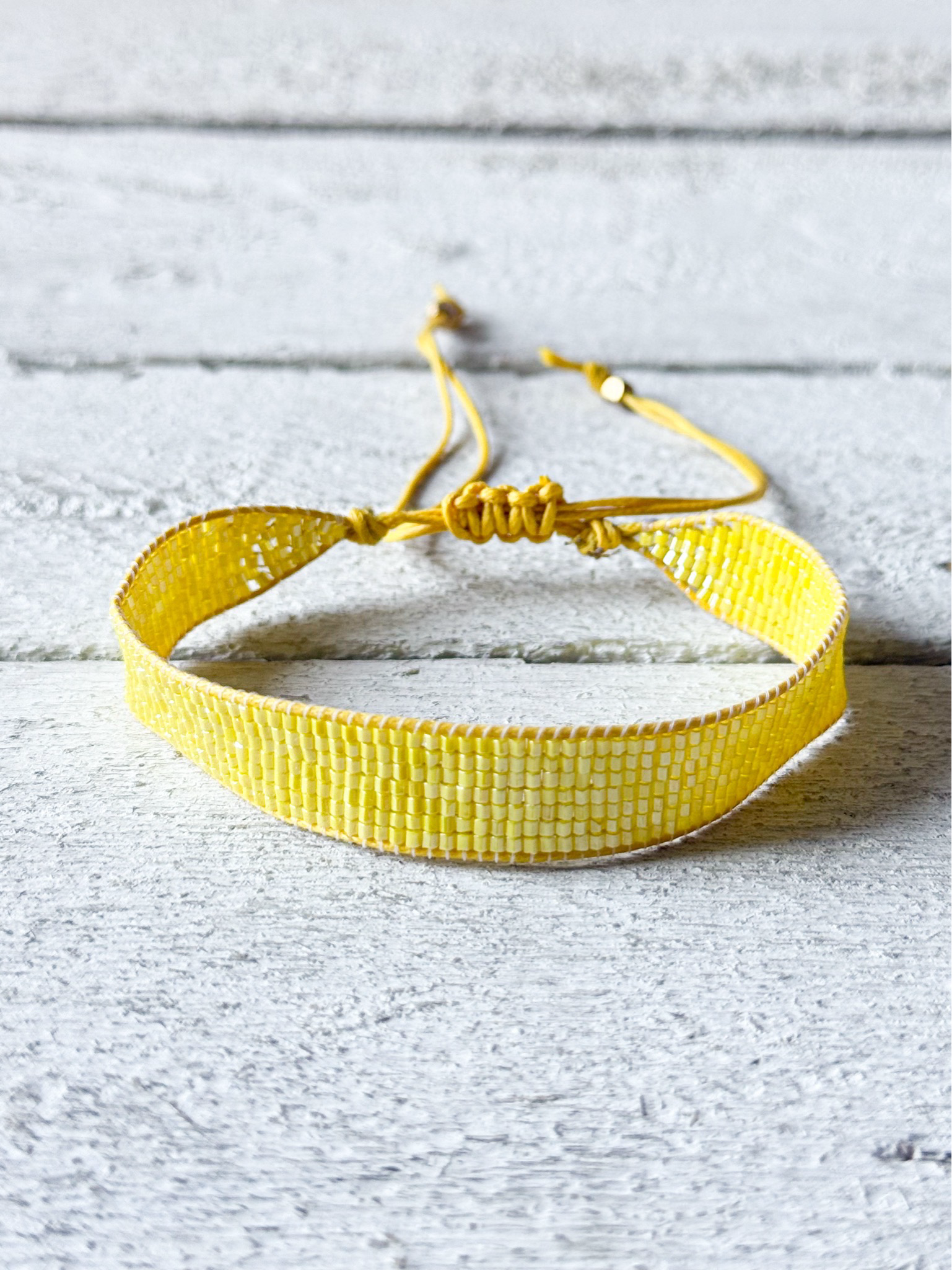 Pulsera miyuki cristales 1cm amarilla