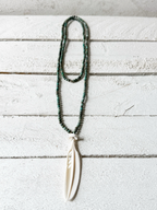 Collar pluma hueso boho
