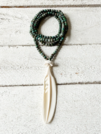 Collar pluma hueso boho