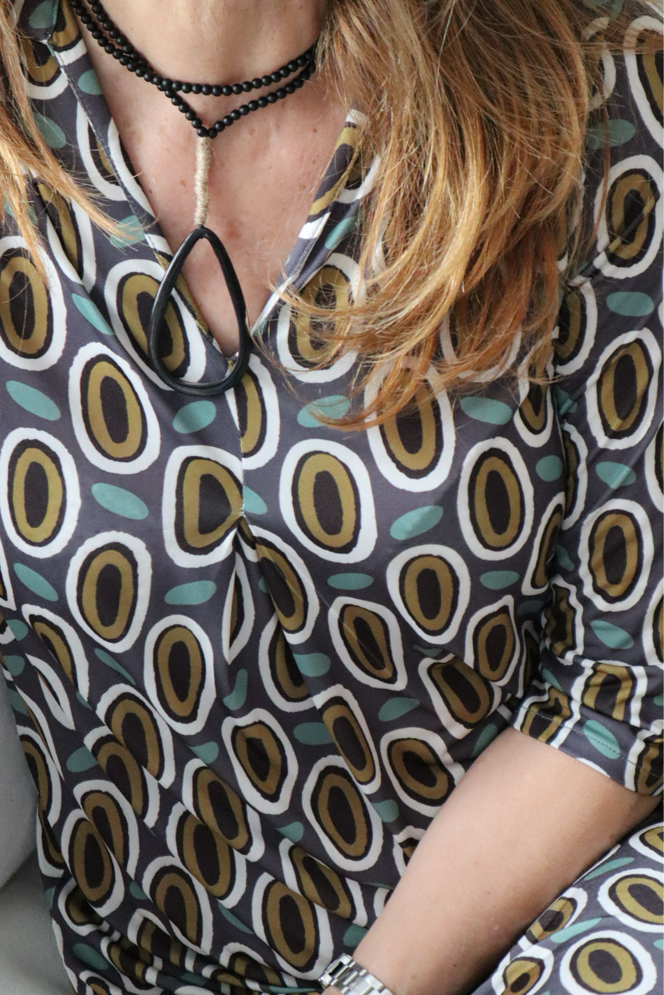 Collar gota negra y cuerda