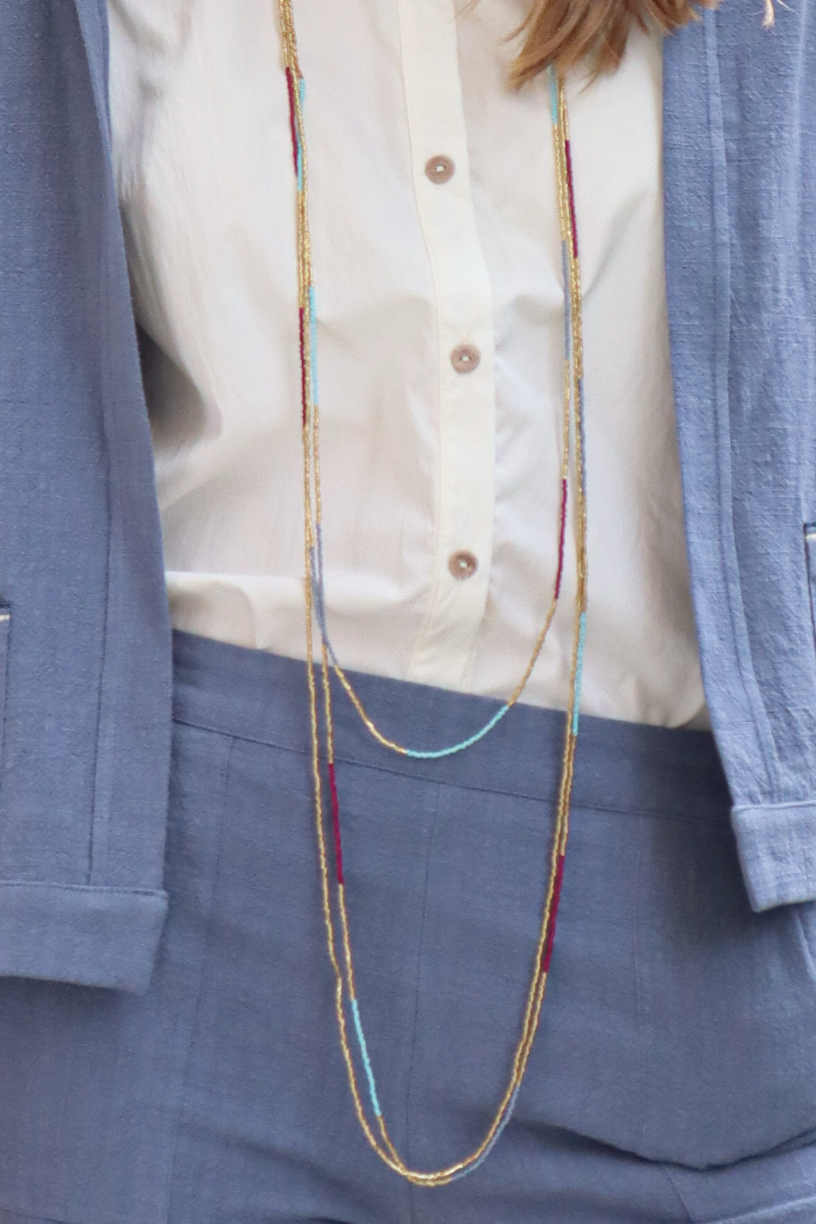 Collar miyuki mini rayas extra largo