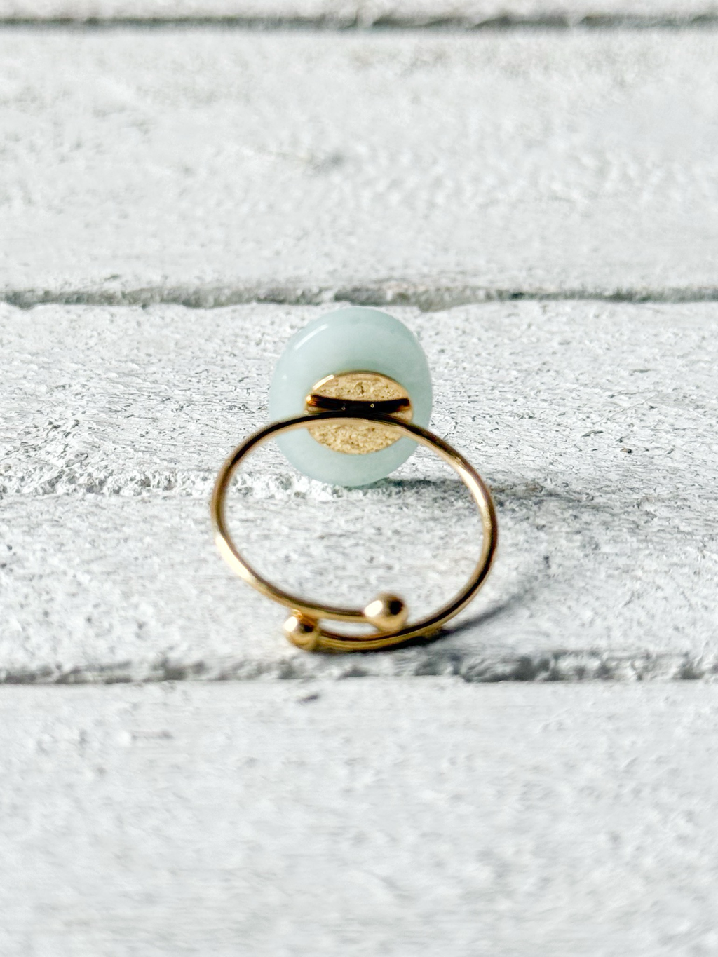 Anillo estrella agua oval