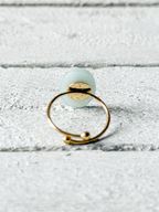 Anillo estrella agua oval