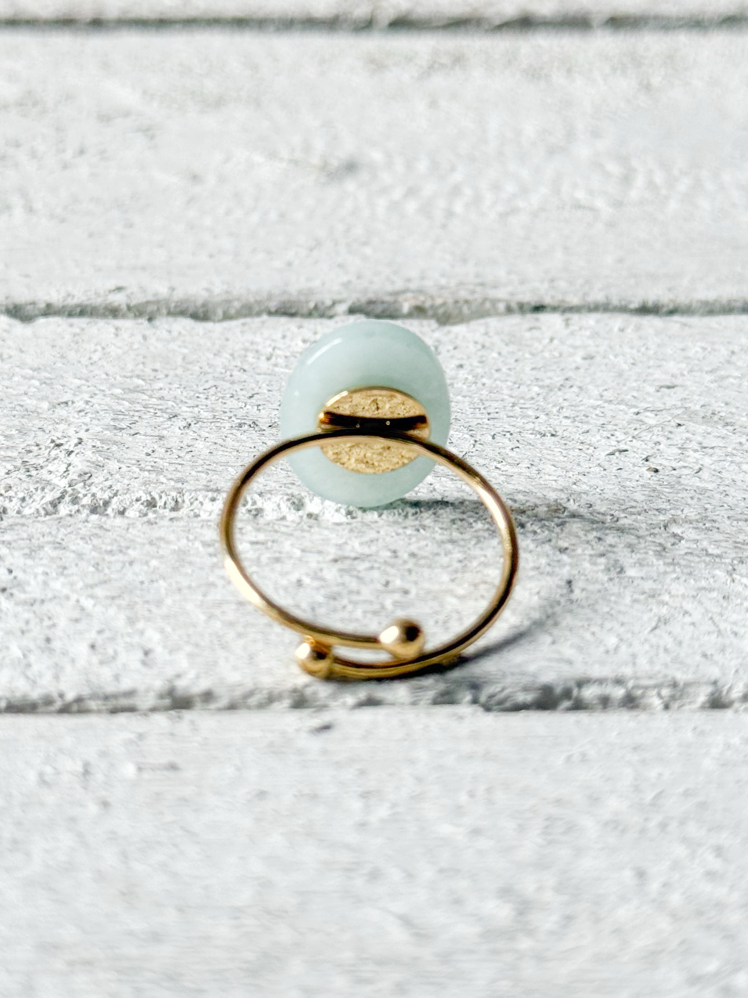 Anillo estrella agua oval