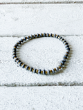 Pulsera piedra plana gris