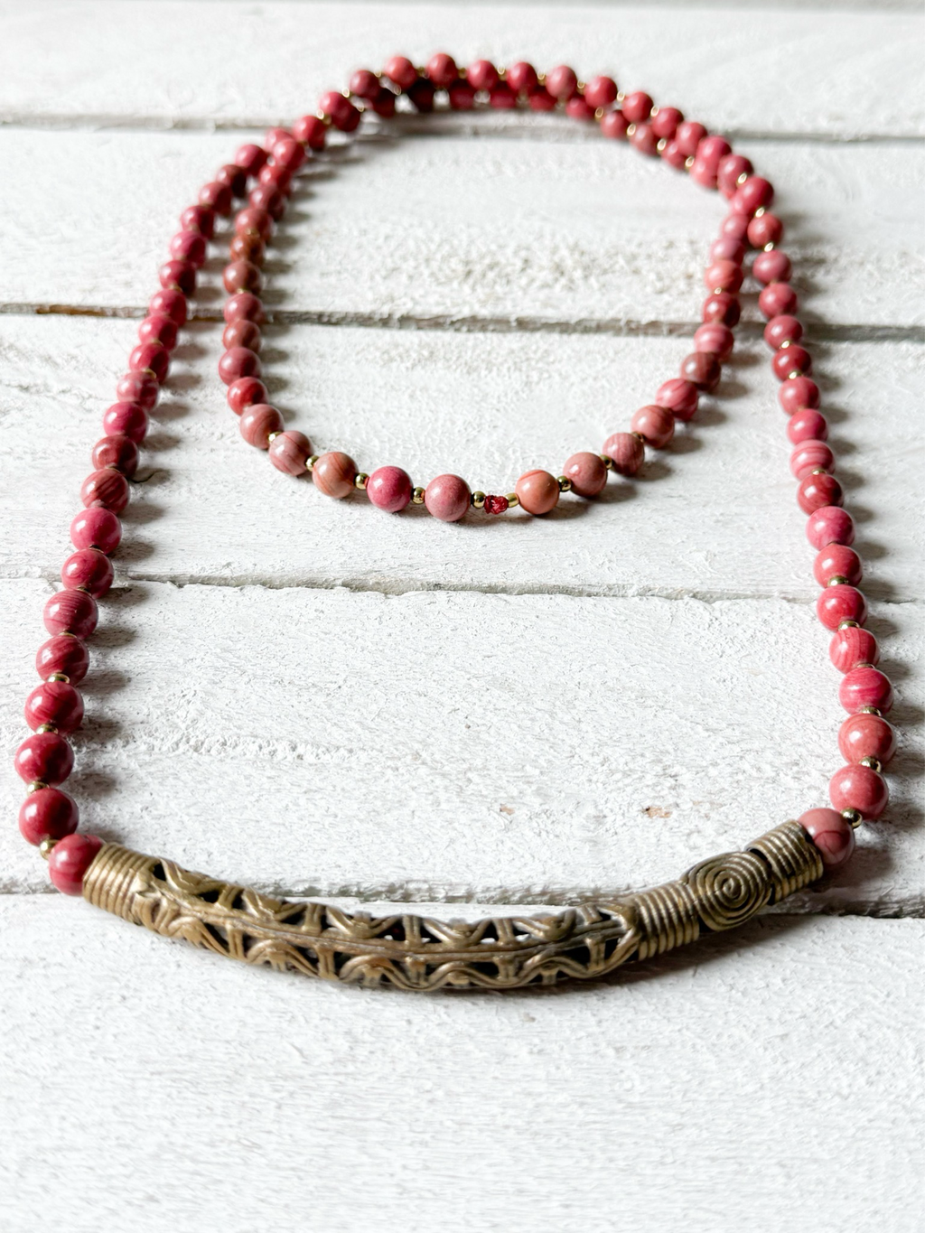 Collar tribal terracota pieza rígida
