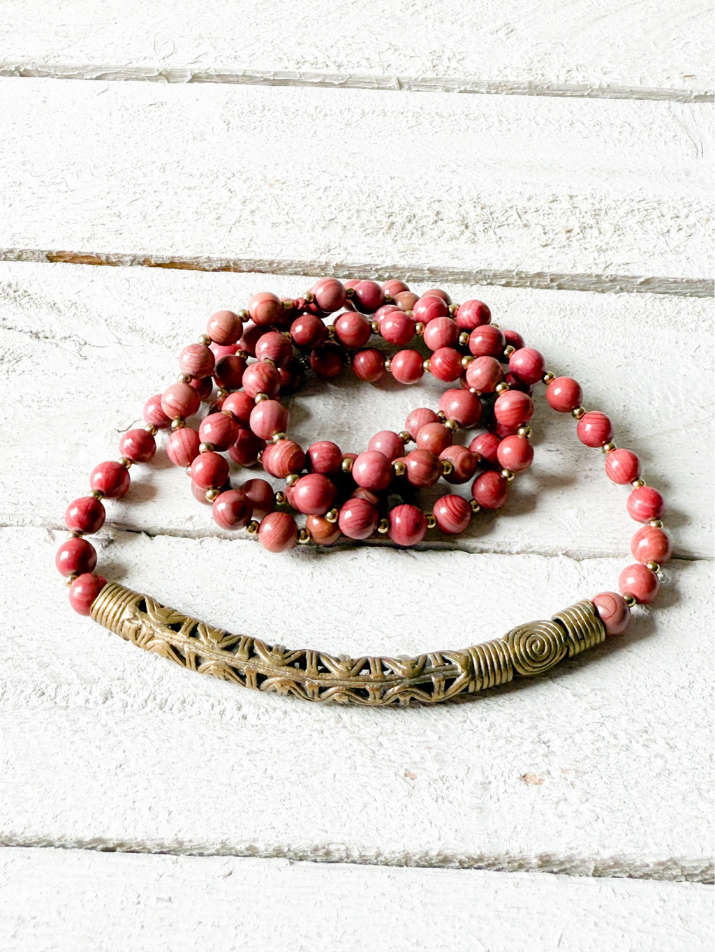Collar tribal terracota pieza rígida