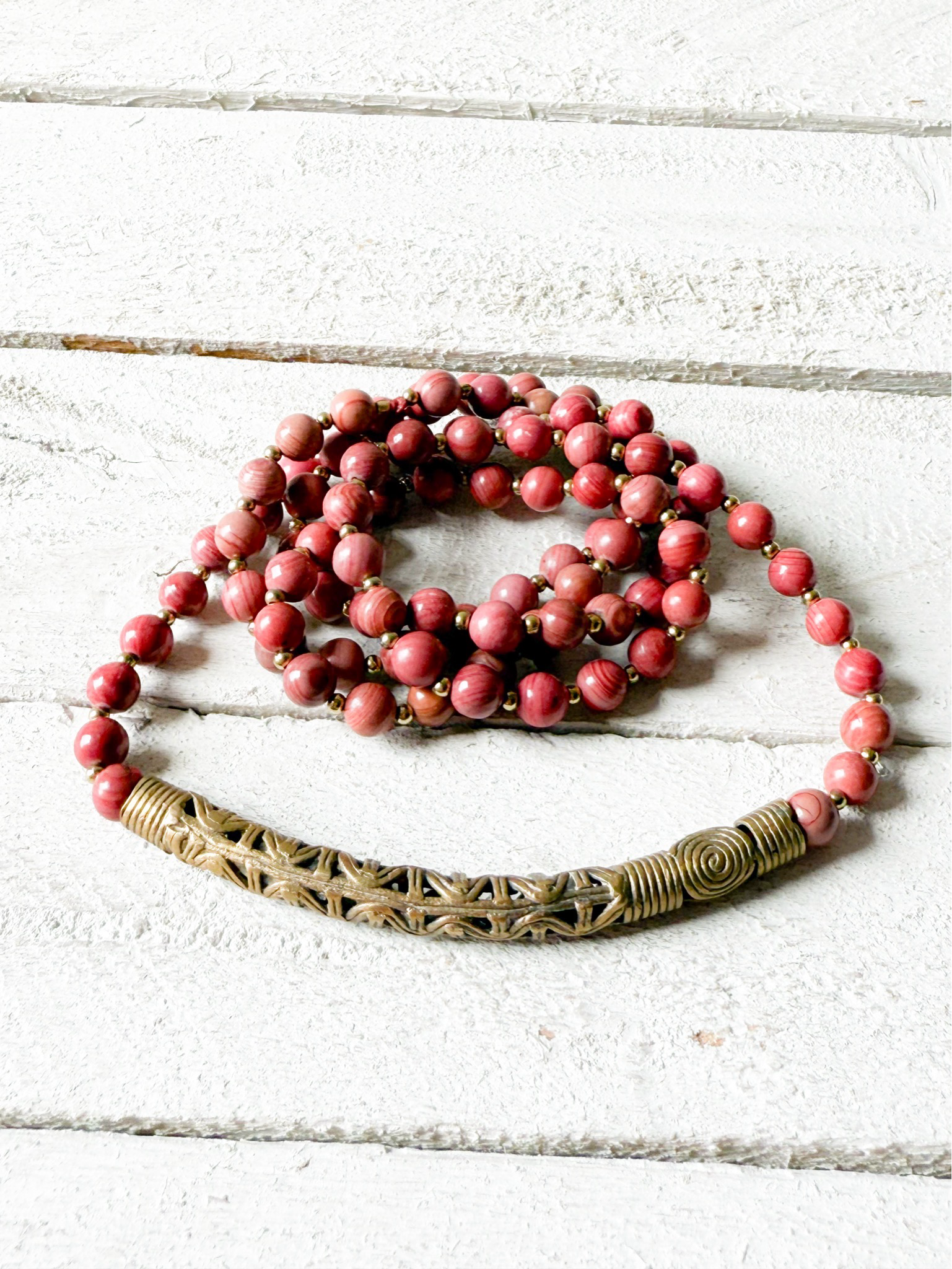 Collar tribal terracota pieza rígida