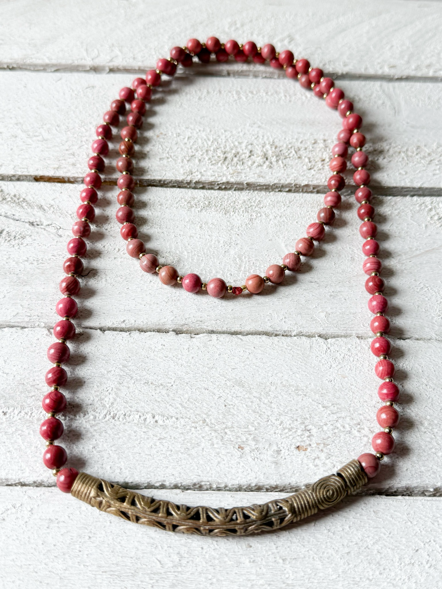 Collar tribal terracota pieza rígida