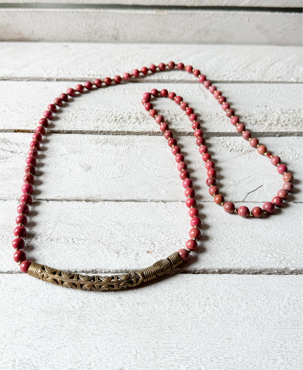 Collar tribal terracota pieza rígida