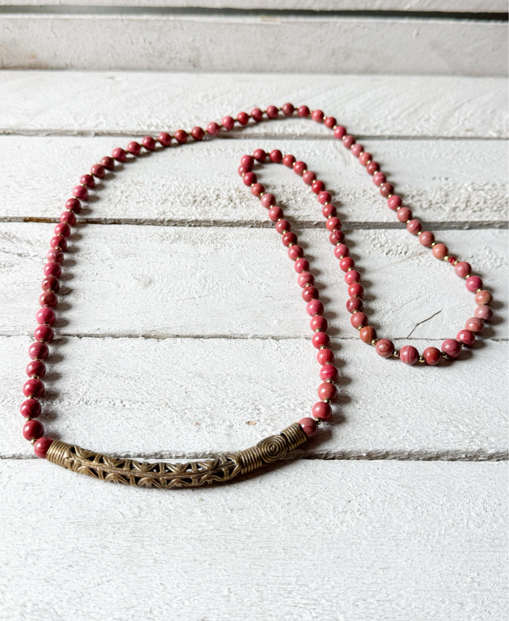 Collar tribal terracota pieza rígida