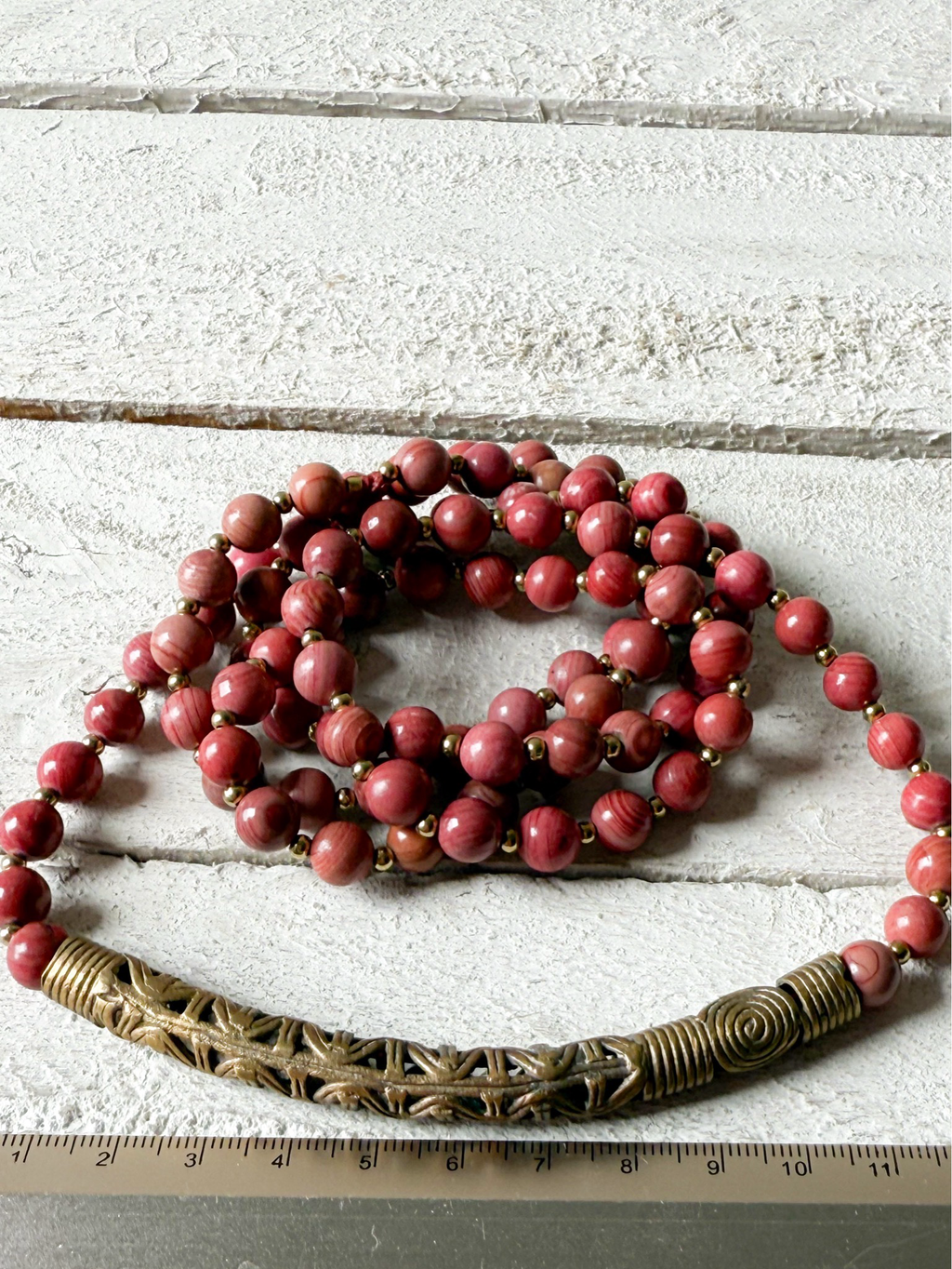 Collar tribal terracota pieza rígida