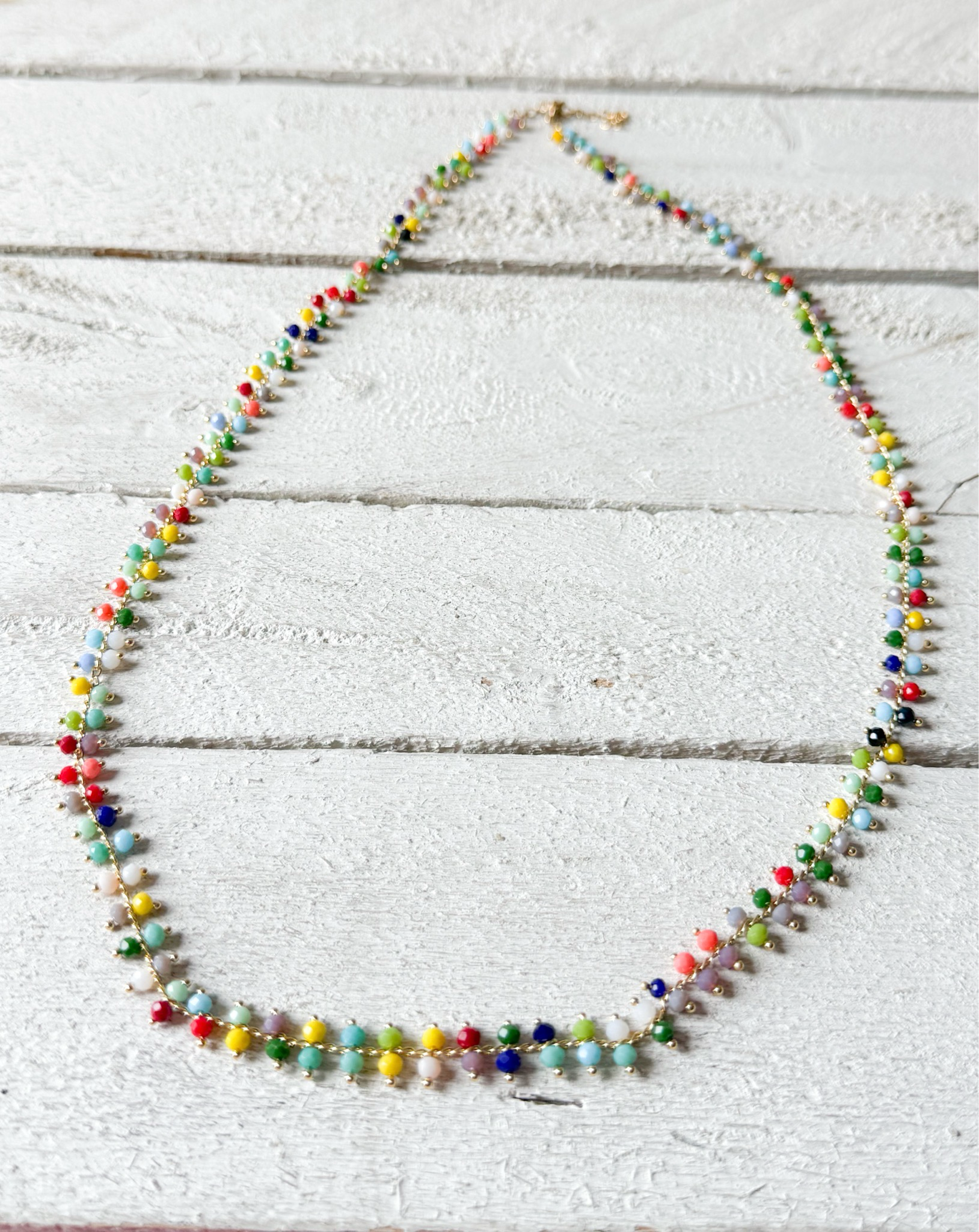 Collar cadena bolitas colores