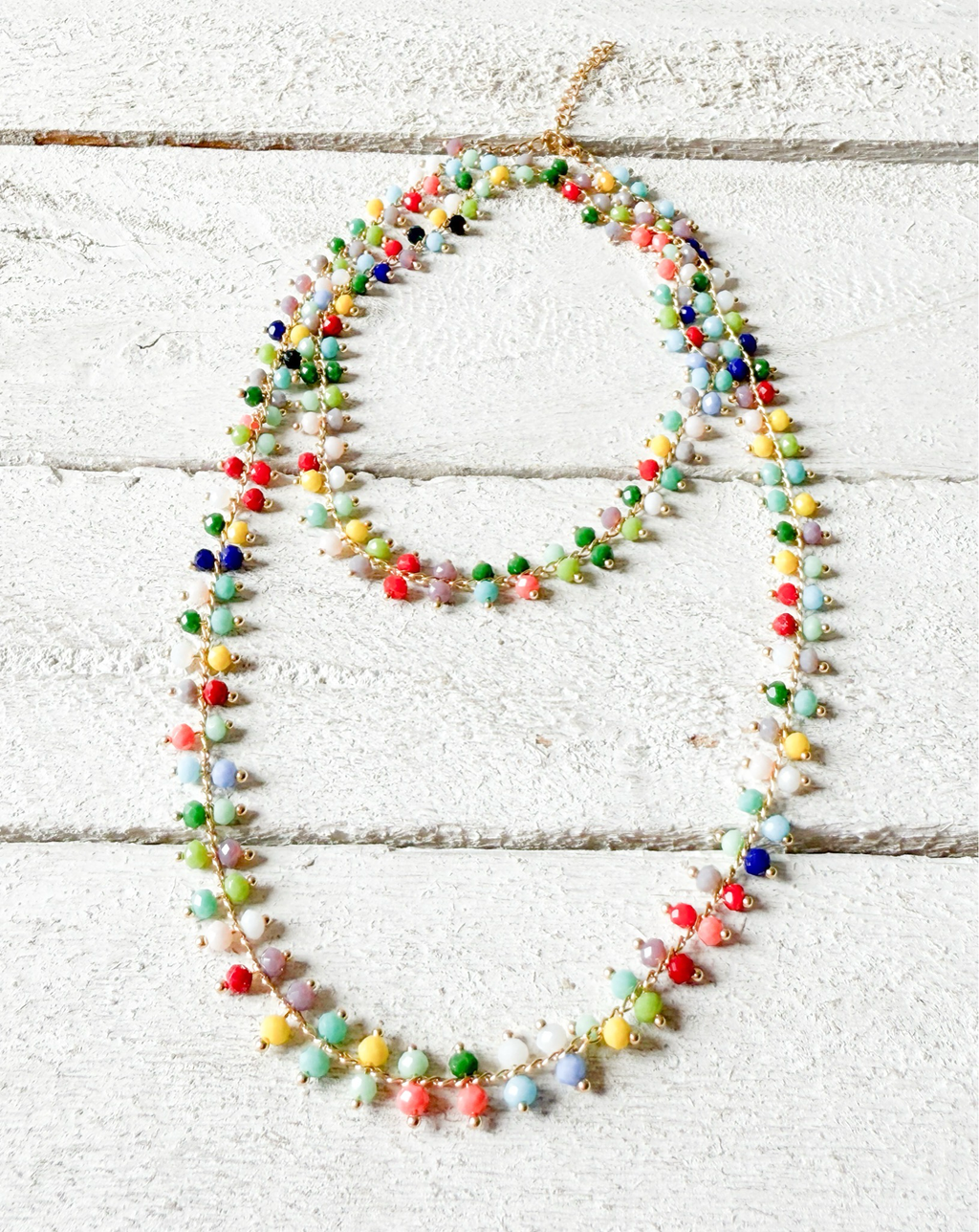 Collar cadena bolitas colores